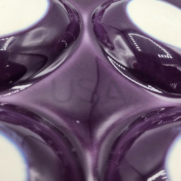 Deep Purple Fiesta Ware Deviled Hard Boiled Egg Round Ceramic Dish Platter Tray - Picture 10 of 10